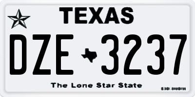 TX license plate DZE3237