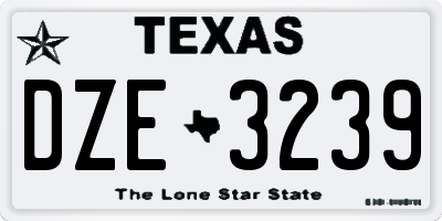TX license plate DZE3239