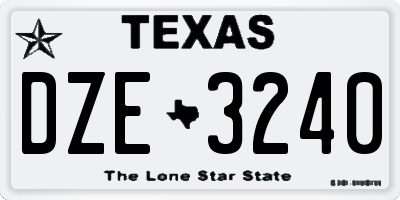 TX license plate DZE3240