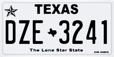 TX license plate DZE3241