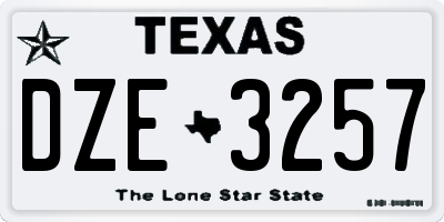 TX license plate DZE3257