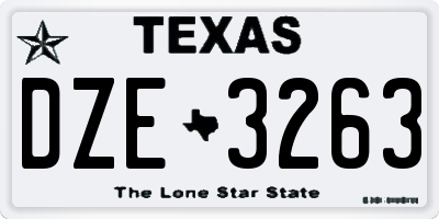 TX license plate DZE3263