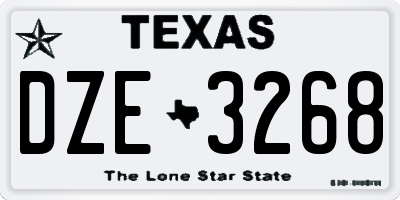 TX license plate DZE3268