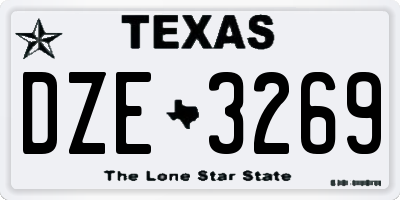 TX license plate DZE3269