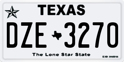 TX license plate DZE3270