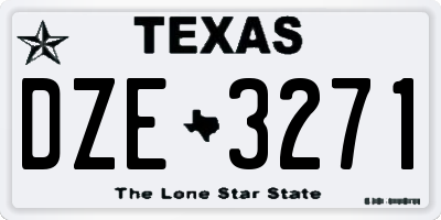 TX license plate DZE3271