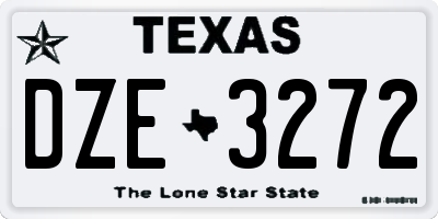 TX license plate DZE3272