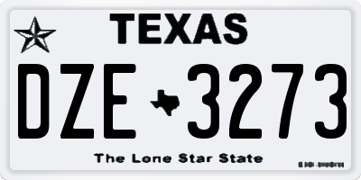 TX license plate DZE3273
