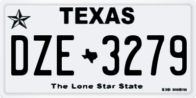 TX license plate DZE3279
