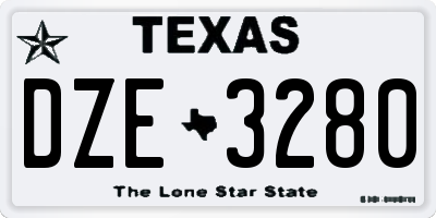 TX license plate DZE3280
