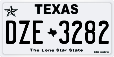 TX license plate DZE3282