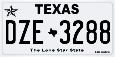 TX license plate DZE3288