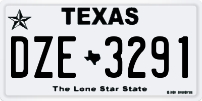 TX license plate DZE3291