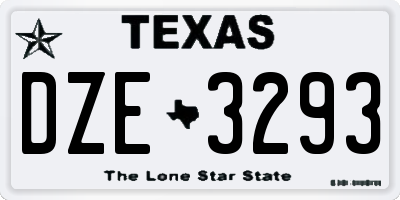 TX license plate DZE3293
