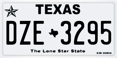 TX license plate DZE3295