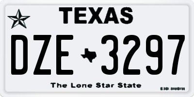 TX license plate DZE3297