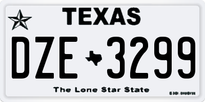 TX license plate DZE3299