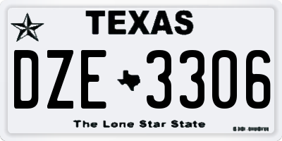 TX license plate DZE3306