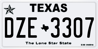 TX license plate DZE3307