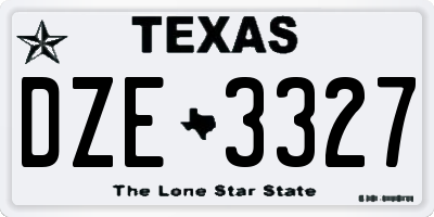 TX license plate DZE3327