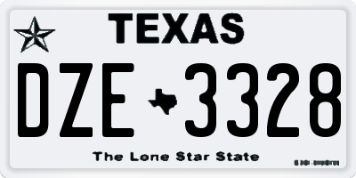 TX license plate DZE3328
