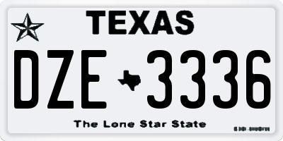TX license plate DZE3336