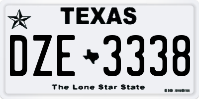 TX license plate DZE3338