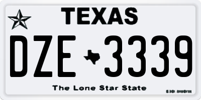 TX license plate DZE3339