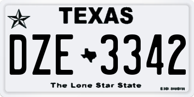 TX license plate DZE3342