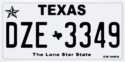 TX license plate DZE3349