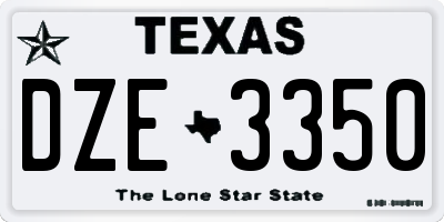 TX license plate DZE3350