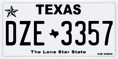 TX license plate DZE3357