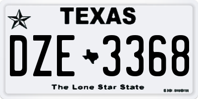 TX license plate DZE3368