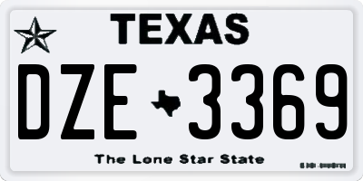 TX license plate DZE3369