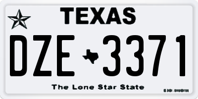 TX license plate DZE3371