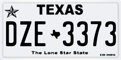 TX license plate DZE3373