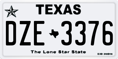 TX license plate DZE3376