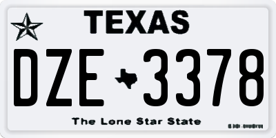 TX license plate DZE3378