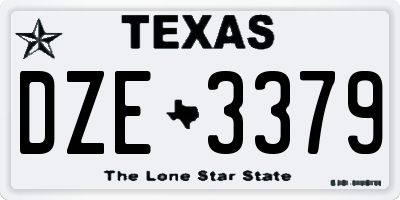 TX license plate DZE3379