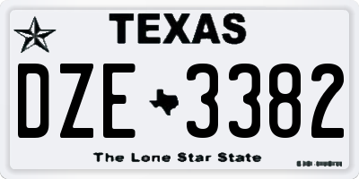 TX license plate DZE3382