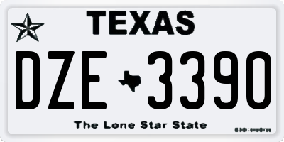 TX license plate DZE3390