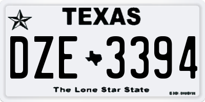 TX license plate DZE3394