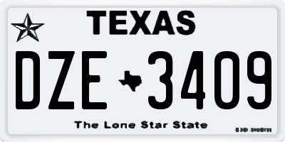 TX license plate DZE3409