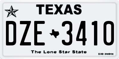 TX license plate DZE3410