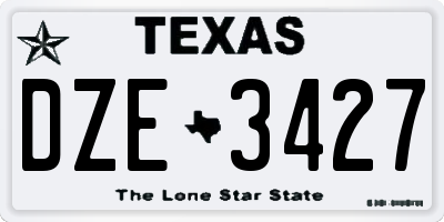 TX license plate DZE3427