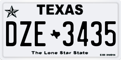 TX license plate DZE3435