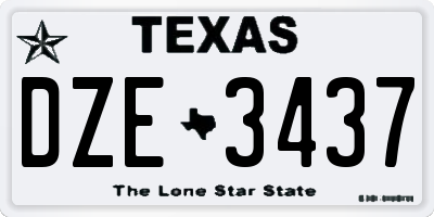 TX license plate DZE3437