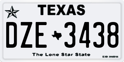 TX license plate DZE3438