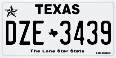 TX license plate DZE3439