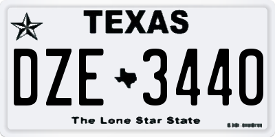 TX license plate DZE3440